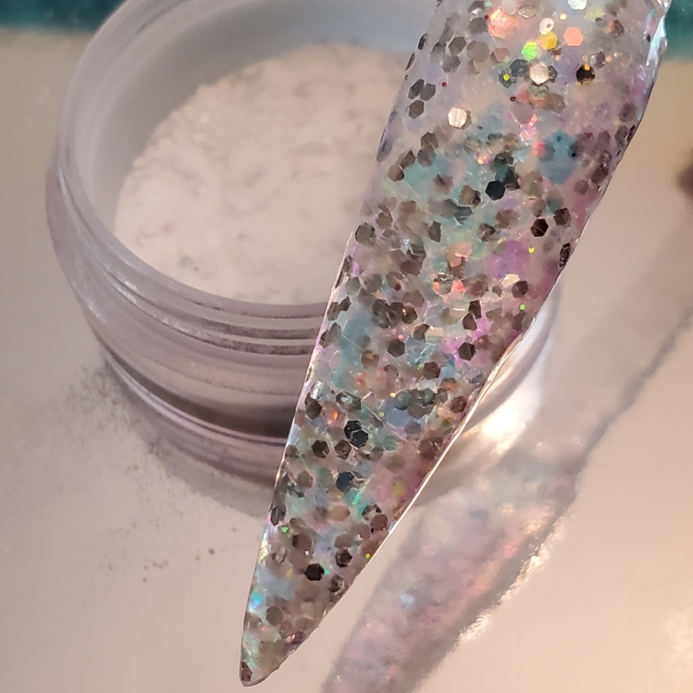 Custom "Iridescent Winter" Nail Acrylic